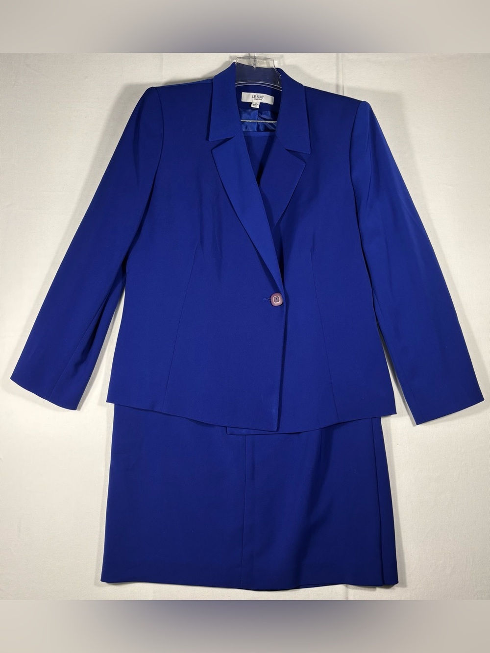 Le Suit Women's 14 Royal Blue Blazer and Skirt Two-Piece Skirt Suit
